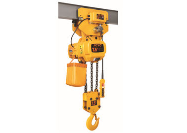 Yellow Color Electrc Chain Hoist 7.5 Ton 220 V - 440 V With Electric Trolley